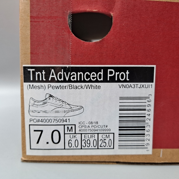 New Vans TNT Advanced Prototype TONY TRUJILLO Mesh Pewter Grey Black Men's 7 - Picture 10 of 10